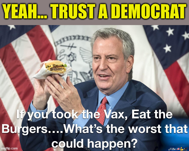 Trust a democrat... what can go wrong? | YEAH... TRUST A DEMOCRAT | image tagged in covid vaccine,truth,never,trust,politicians | made w/ Imgflip meme maker