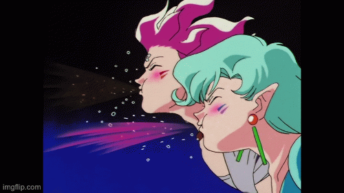 Spit Take | image tagged in gifs,sailor moon s,spit take,fish eye,crows eye | made w/ Imgflip images-to-gif maker