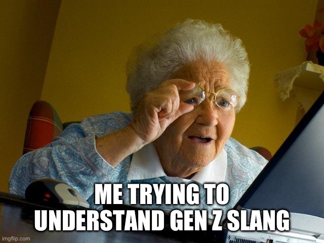 Educate me | ME TRYING TO UNDERSTAND GEN Z SLANG | image tagged in memes,grandma finds the internet | made w/ Imgflip meme maker