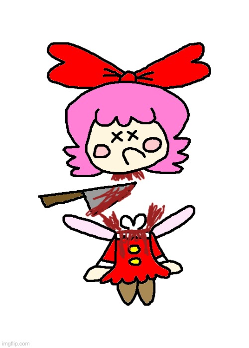 Ribbon's bloody death (LOL Edition) | image tagged in kirby,gore,blood,funny,cute,parody | made w/ Imgflip meme maker