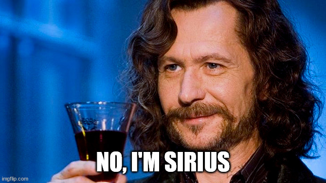 Sirius Black meme | NO, I'M SIRIUS | image tagged in sirius black meme | made w/ Imgflip meme maker
