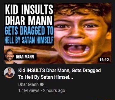 High Quality Kid Insults Dhar Mann, Gets Dragged To Hell By Satan Himself Blank Meme Template