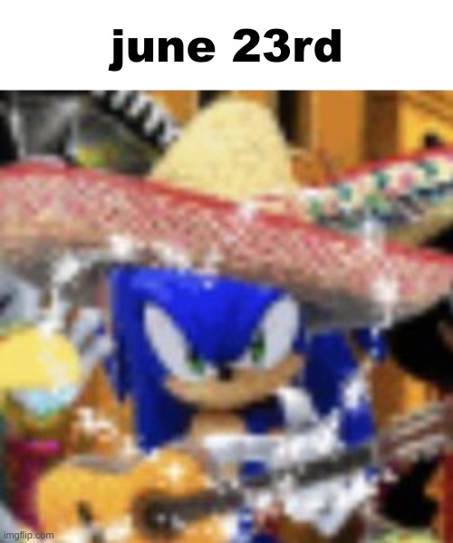 sonic mexican party | june 23rd | image tagged in sonic mexican party | made w/ Imgflip meme maker