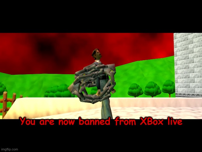 You are now banned from Xbox live | image tagged in you are now banned from xbox live | made w/ Imgflip meme maker