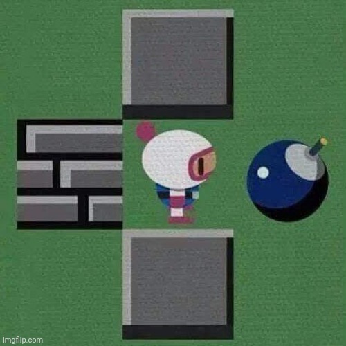 BOMBERMAN I'M FINE | image tagged in bomberman i'm fine | made w/ Imgflip meme maker