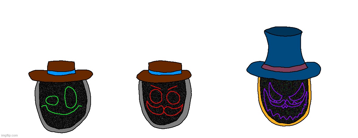 redesigned Mr. Incognito, the main villain of an old game concept of mine (far right is how he looks in Hard Mode) | made w/ Imgflip meme maker