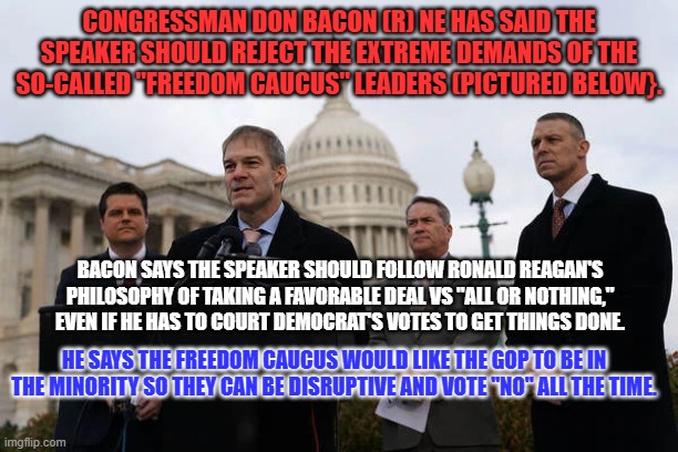 Freedom Caucus extremists are supported by only 5% of GOP in Congress ...