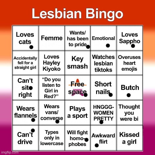 i am aroflux, but still :3 | image tagged in lesbian bingo | made w/ Imgflip meme maker