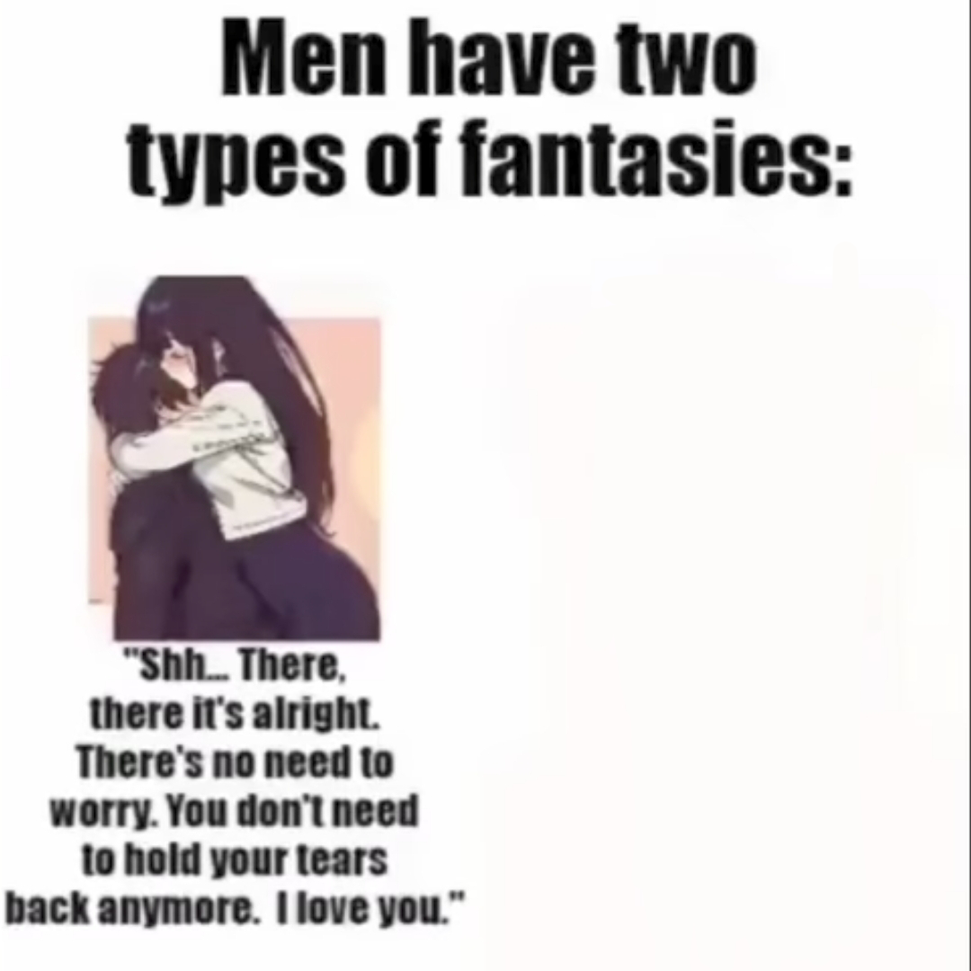 Men only have two types of fantasies Blank Meme Template