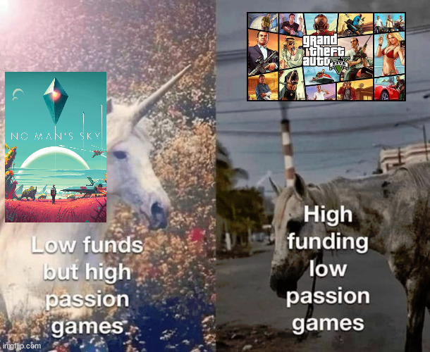 High Passion Game vs Low Passion Game | image tagged in video games | made w/ Imgflip meme maker