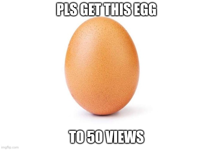 Pls make poular | PLS GET THIS EGG; TO 50 VIEWS | image tagged in eggbert | made w/ Imgflip meme maker