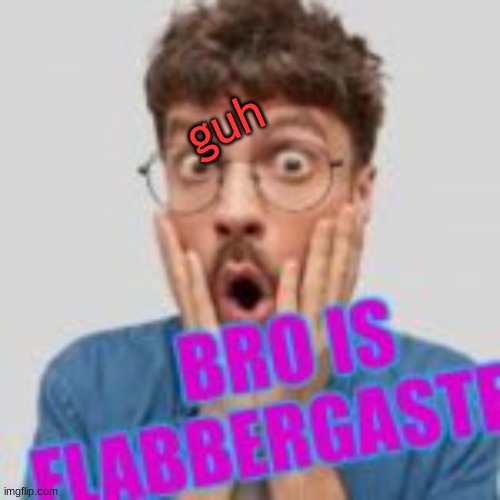Bro is flabbergasted | guh | image tagged in bro is flabbergasted | made w/ Imgflip meme maker