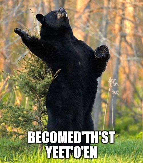 Shakespeare Bear | BECOMED'TH'ST YEET'O'EN | image tagged in shakespeare bear | made w/ Imgflip meme maker