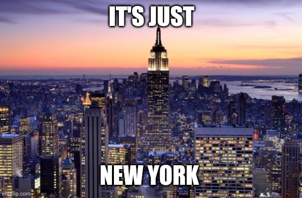 NEW YORK CITY | IT'S JUST NEW YORK | image tagged in new york city | made w/ Imgflip meme maker