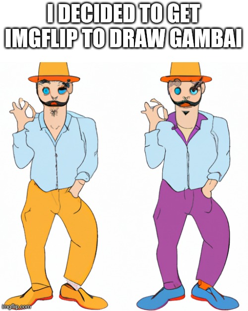 I DECIDED TO GET IMGFLIP TO DRAW GAMBAI | image tagged in ai generated gambai | made w/ Imgflip meme maker