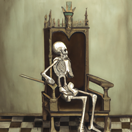 skeleton sitting on a throne Blank Meme Template