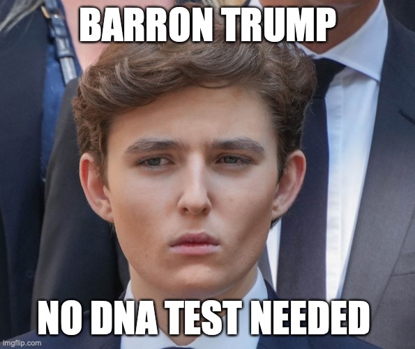 BARRON TRUMP; NO DNA TEST NEEDED | image tagged in memes,trump | made w/ Imgflip meme maker