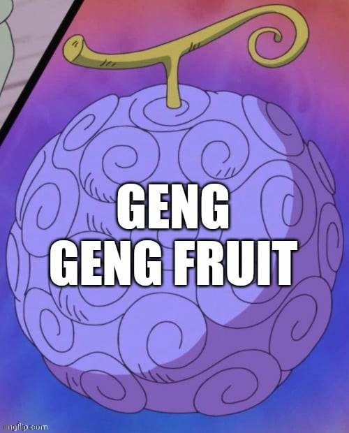 Geng Geng² Fruit | image tagged in onepiece,geng geng | made w/ Imgflip meme maker
