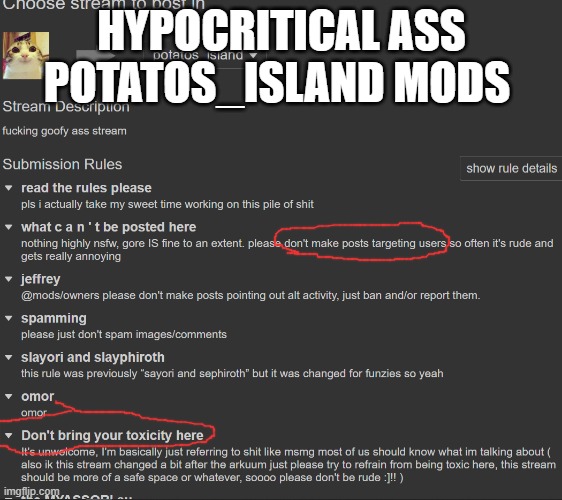 HYPOCRITICAL ASS POTATOS_ISLAND MODS | made w/ Imgflip meme maker