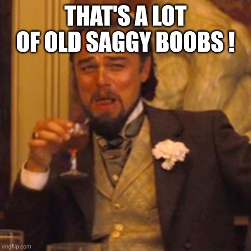 Laughing Leo Meme | THAT'S A LOT OF OLD SAGGY BOOBS ! | image tagged in memes,laughing leo | made w/ Imgflip meme maker