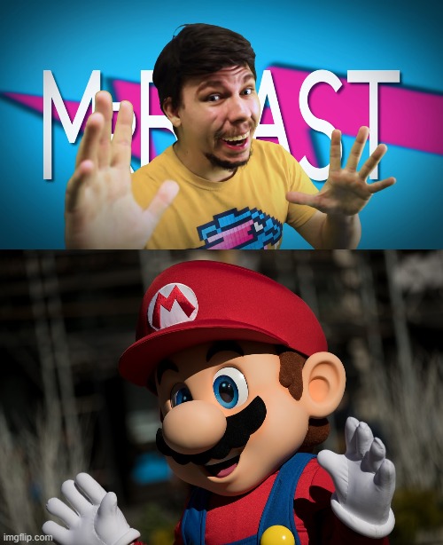 Mr Mariooooo | image tagged in mario,mrbeast,gaming,memes,funny,nintendo | made w/ Imgflip meme maker