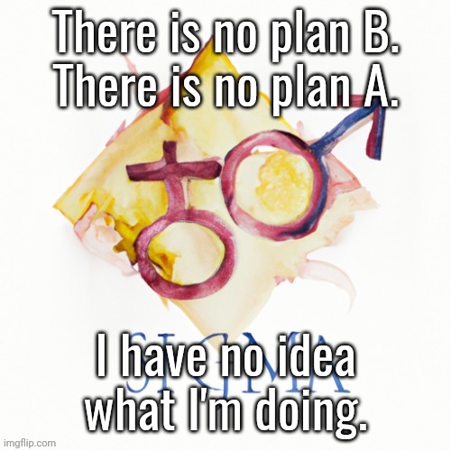 There is no plan B.
There is no plan A. I have no idea what I'm doing. | image tagged in sigma,sigma male | made w/ Imgflip meme maker