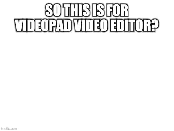 SO THIS IS FOR VIDEOPAD VIDEO EDITOR? | made w/ Imgflip meme maker