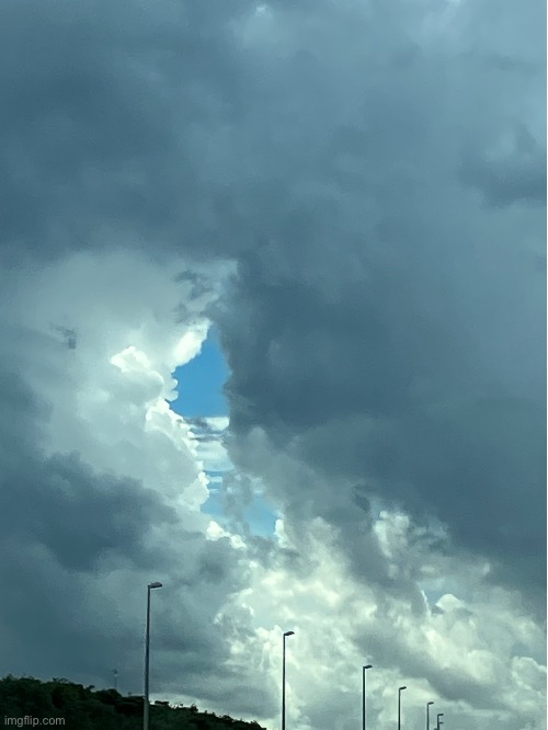 Hole in the clouds | made w/ Imgflip meme maker
