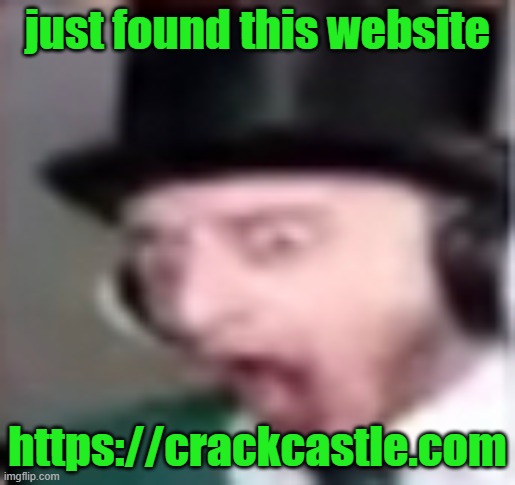 suprised | just found this website; https://crackcastle.com | image tagged in suprised | made w/ Imgflip meme maker
