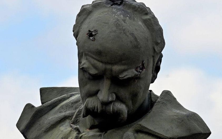 The shot monument to Taras Shevchenko in Borodyanka Blank Meme Template