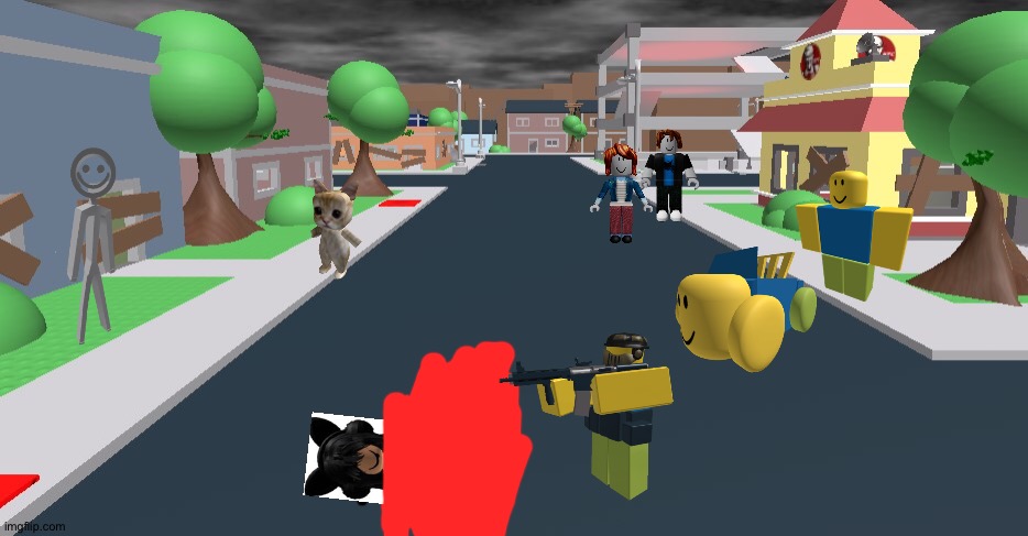Roblox world | image tagged in roblox world,billy,bacon,roblox noob | made w/ Imgflip meme maker