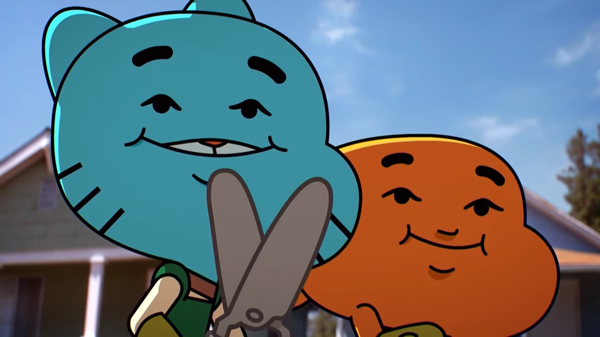High Quality Gumball and Darwin smile Blank Meme Template