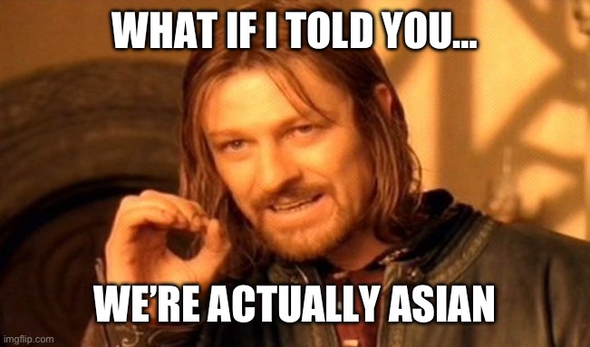 One Does Not Simply Meme | WHAT IF I TOLD YOU…; WE’RE ACTUALLY ASIAN | image tagged in memes,one does not simply | made w/ Imgflip meme maker