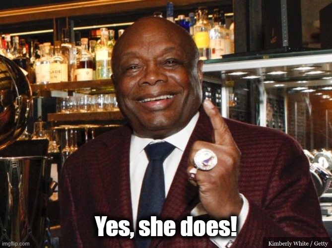 Willie Brown | Yes, she does! | image tagged in willie brown | made w/ Imgflip meme maker