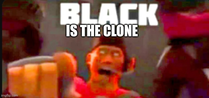 black | IS THE CLONE | image tagged in black | made w/ Imgflip meme maker