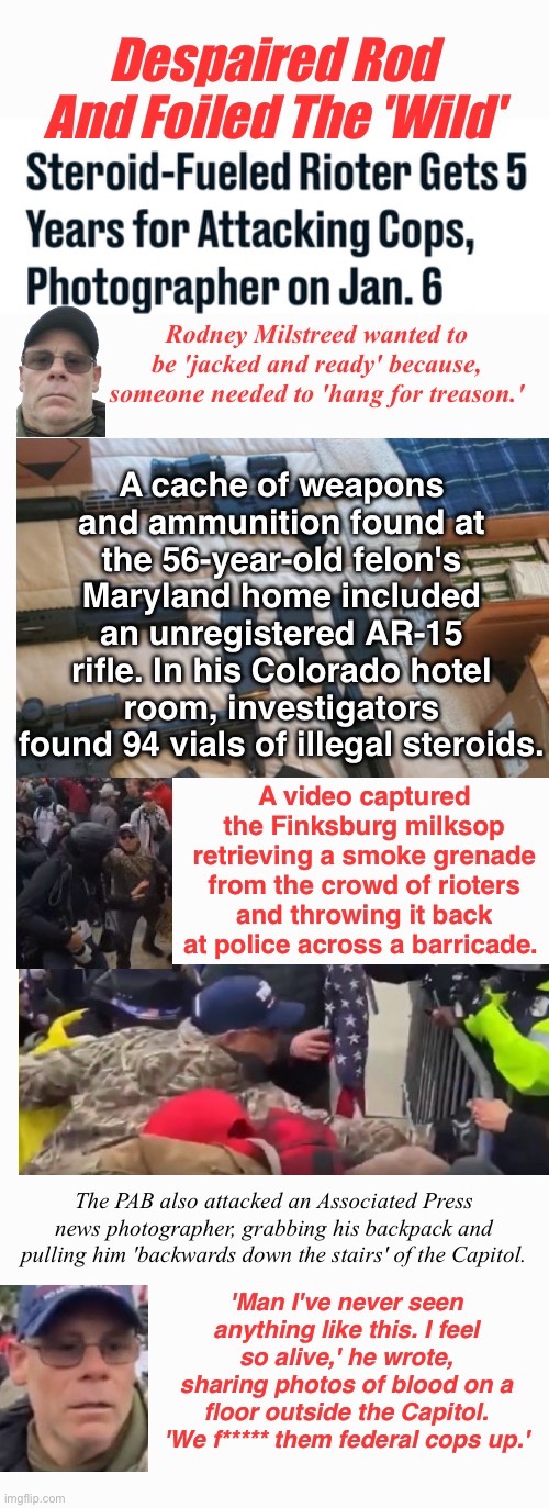 Rhoid at Capitol | image tagged in assault,losers losing,domestic terrorist,tough guy in crowd,pumped and loaded,needed his drugs and guns | made w/ Imgflip meme maker