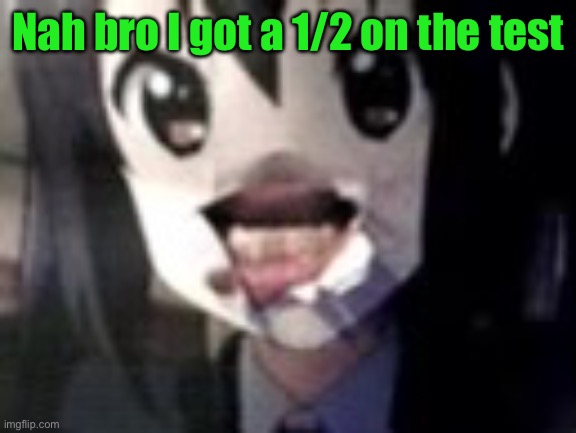 guh | Nah bro I got a 1/2 on the test | image tagged in guh | made w/ Imgflip meme maker