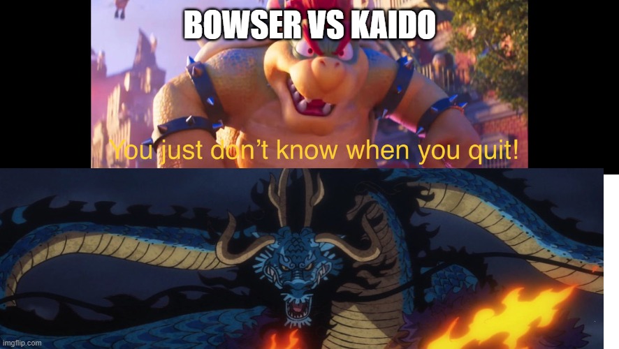 bowser vs kaido who wins | BOWSER VS KAIDO | made w/ Imgflip meme maker