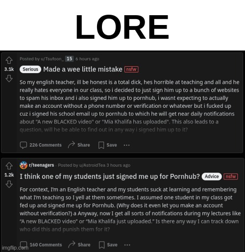 LORE | made w/ Imgflip meme maker