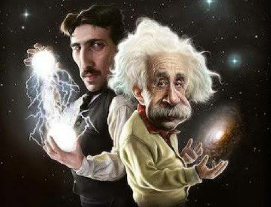 Tesla and Einstein Blank Meme Template