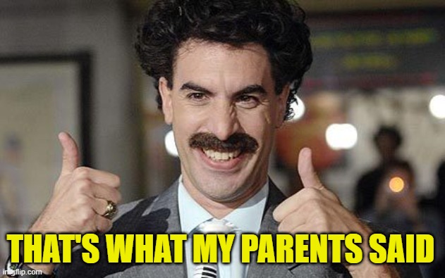 THAT'S WHAT MY PARENTS SAID | image tagged in sight | made w/ Imgflip meme maker