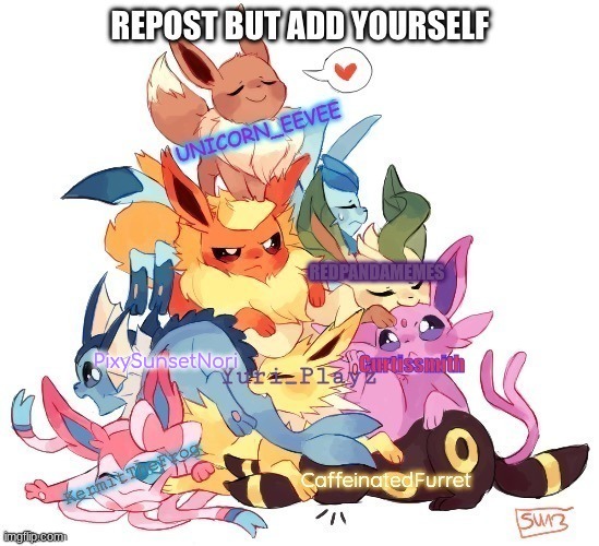 idk what to name this | PixySunsetNori | image tagged in pokemon,eevee,eeveelutions | made w/ Imgflip meme maker