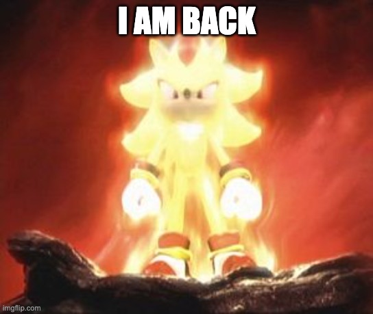 lets just say that video games over the weekend has temporarily drowned out my other addiction | I AM BACK | image tagged in super shadow | made w/ Imgflip meme maker