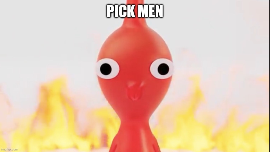 Red pikmin | PICK MEN | image tagged in red pikmin | made w/ Imgflip meme maker