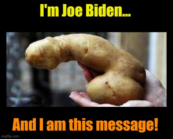 Dick Tater with Background | I'm Joe Biden... And I am this message! | image tagged in dick tater with background | made w/ Imgflip meme maker