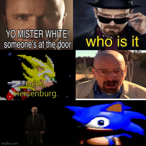 Yo Mister White, someone’s at the door! | Hello, Heisenburg. | image tagged in yo mister white someone s at the door | made w/ Imgflip meme maker