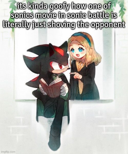 harry potter version?? | its kinda goofy how one of sonics movie in sonic battle is literally just shoving the opponent | image tagged in harry potter version | made w/ Imgflip meme maker