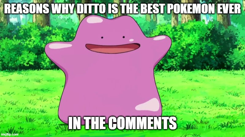 he´s the best | REASONS WHY DITTO IS THE BEST POKEMON EVER; IN THE COMMENTS | image tagged in ditto | made w/ Imgflip meme maker