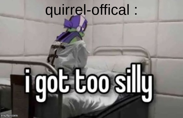 I got too silly | quirrel-offical : | image tagged in i got too silly | made w/ Imgflip meme maker