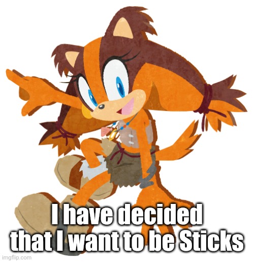 Sticks the Badger | I have decided that I want to be Sticks | image tagged in sticks the badger | made w/ Imgflip meme maker